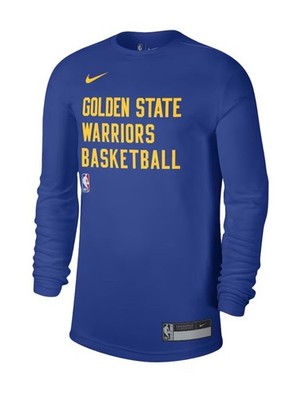 NEW Mens Nike NBA GoldenState Warriors 23/24 WarmUp Blue LongSleeve Shirt Size L