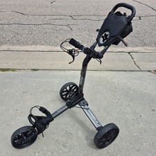 Bag Boy Nitron 3-Wheel Collapsible Push Black Golf Cart Auto Open