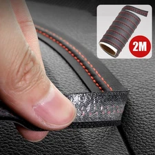 PU Leather 2M Car Dashboard Decor Line Stickers Moulding Trim Strip Accessories