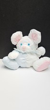 1988 Puffalump Blue Collar Mouse Rattle Fisher Price Plush Vintage Very Good
