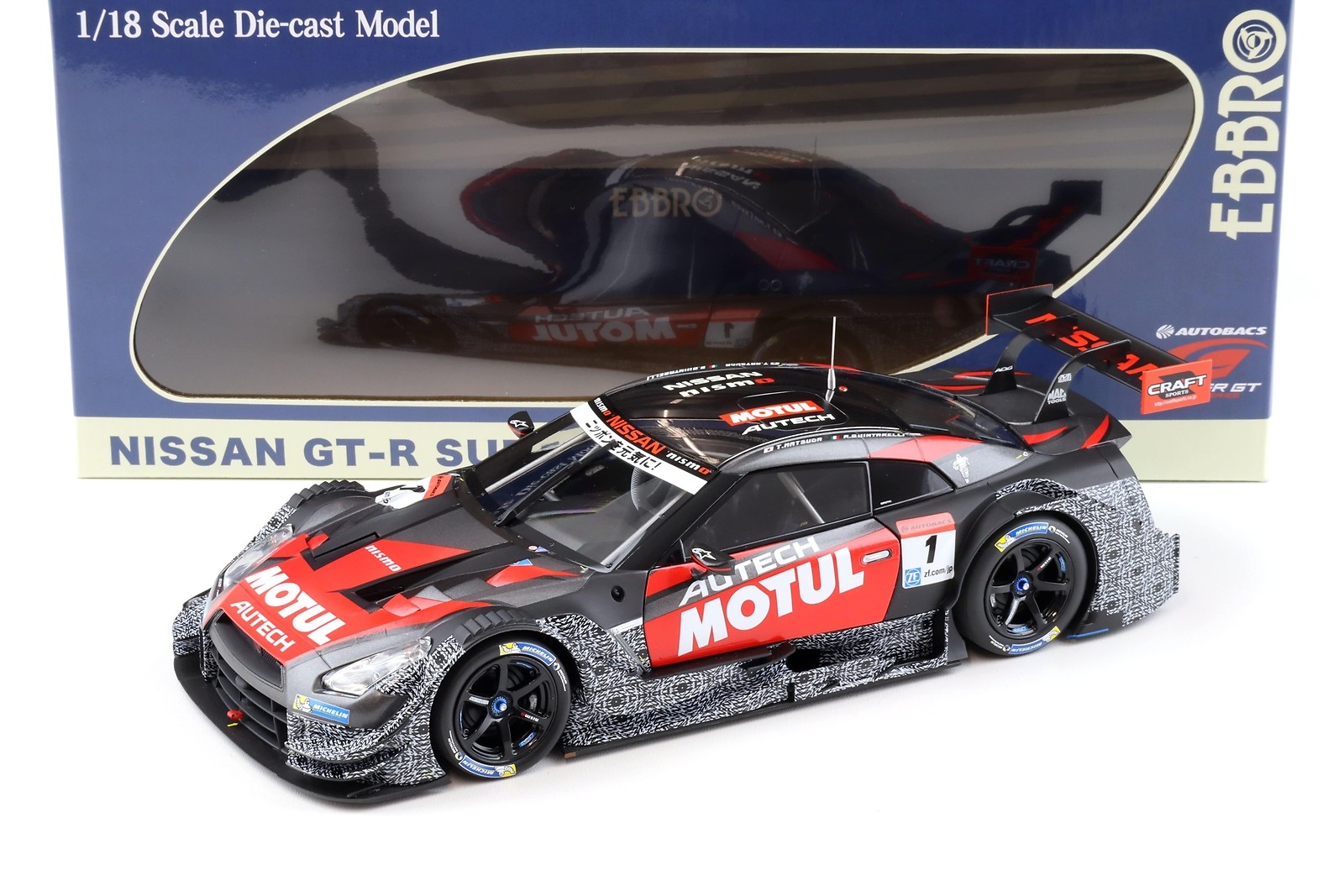 1:18 Ebbro Nissan Super GT500 2015 Okayama Test #1 Motul Autech