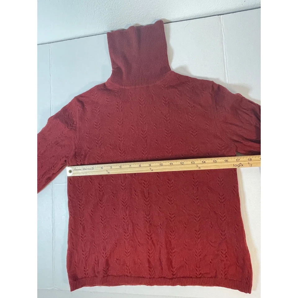 Suéter Jones New York Mujer Country Italiano Lana Merino Tejido con Cable Cuello Alto Foto 3 de 4