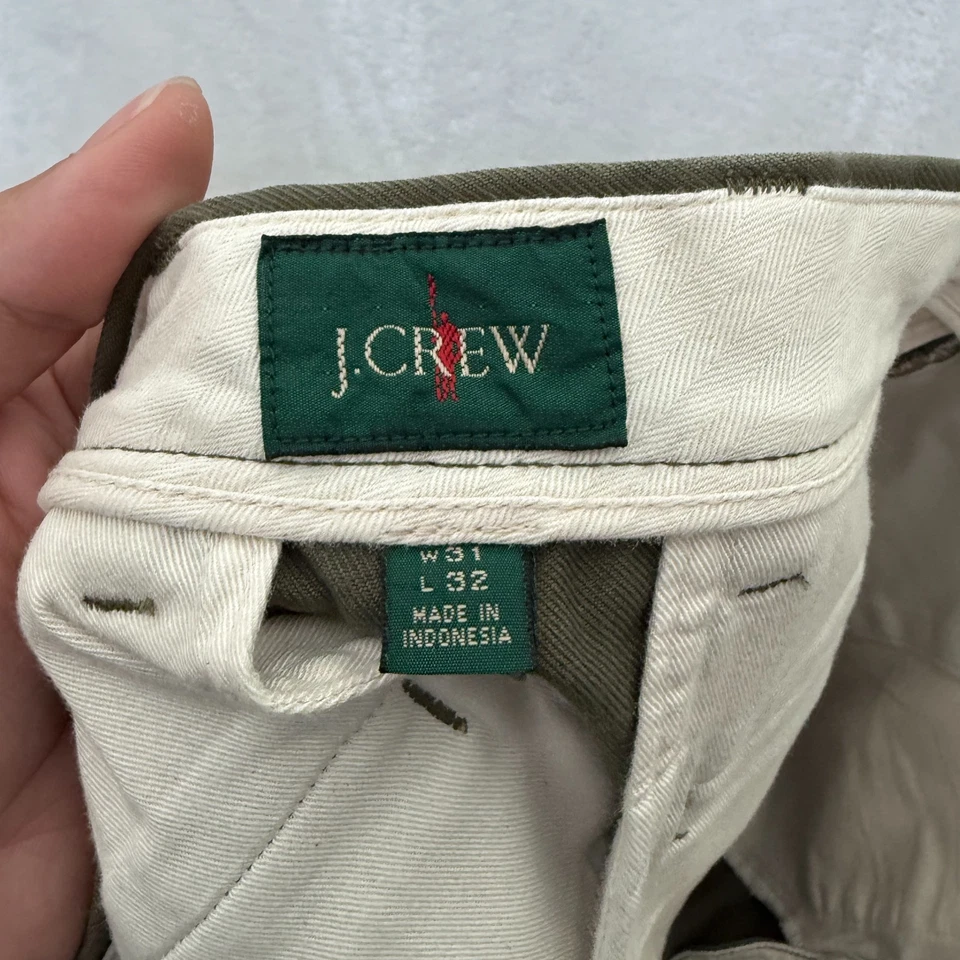 Pantalones chinos J Crew Oarsman para hombre 31x32 (32x29) verde calce clásico relax informal Foto 2 de 4