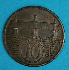 Czechoslovakia 10 Haleru, coin 1937.