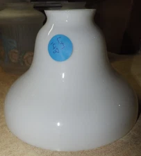 ANTIQUE MILK GLASS White Glass Student Shade BELL SHAPED SHADE ORIGINAL GAS OIL