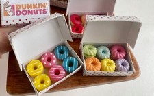 Casa de muñecas miniatura 1:12 hecha a mano Dunkin’ Donuts cupcake caja de postre dulce