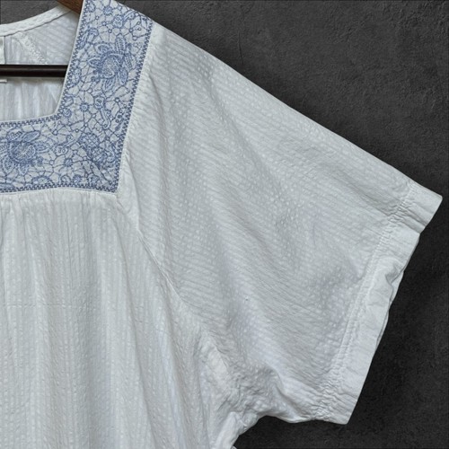 Cathy Daniels Bluse Top Damen Größe 1X weiß eckiger Ausschnitt 100 % Baumwolle - Bild 3 von 13