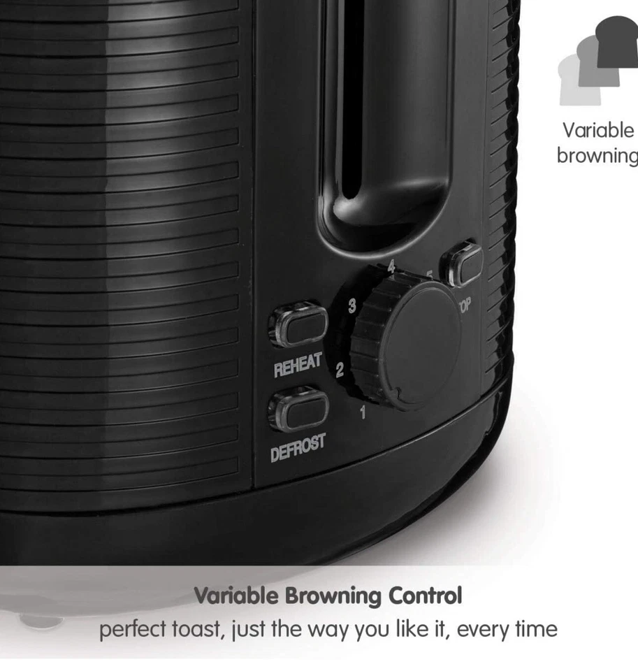 Toaster Morphy Richards 2 Slicer Variable Browning Cord Storage Arc Black NEW - Image 3 of 4