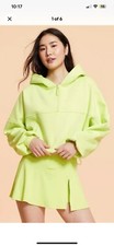 NWT Blogilates Marshmallow Half-Zip Hooded Sweatshirt Lime Green Small