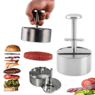 Stainless Steel Detachable BBQ Patty Maker 114MM Ideal for Perfect Hamburgers