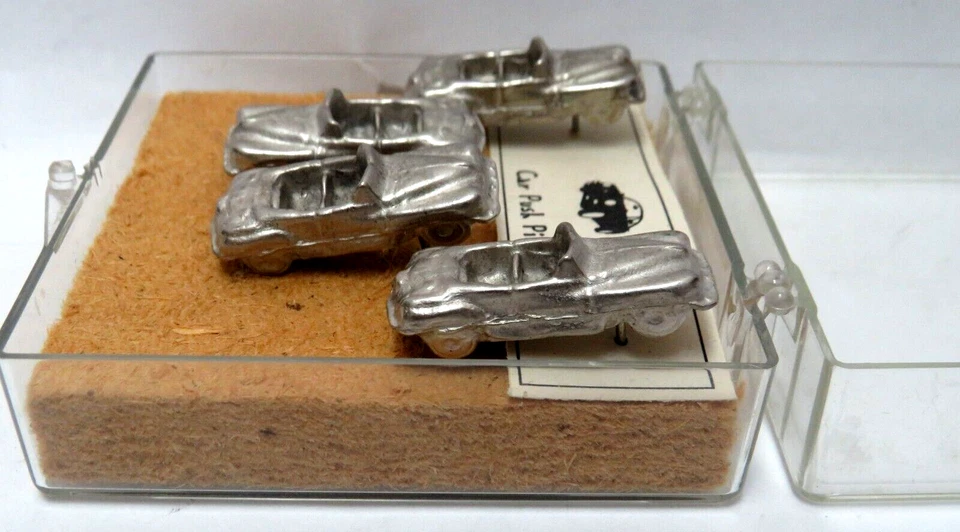 4 x Pewter Convertible Cars Blue Studio Push Pins Corkboards Bulletin Board - Image 4 of 4