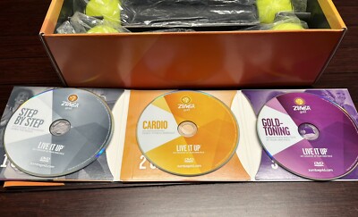 Zumba Gold Live It Up 3-Disc DVD Cardio + 1Lb Shakers Toning