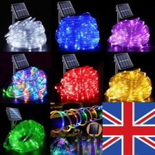 LED Solar Rope String Fairy Lights Strip Waterproof Outdoor Garden Patio Decor