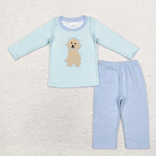 Baby Girls Boys Embroidery Cute Dog Top Pants Sibling Outfits Clothes Sets - Picture 5 of 5