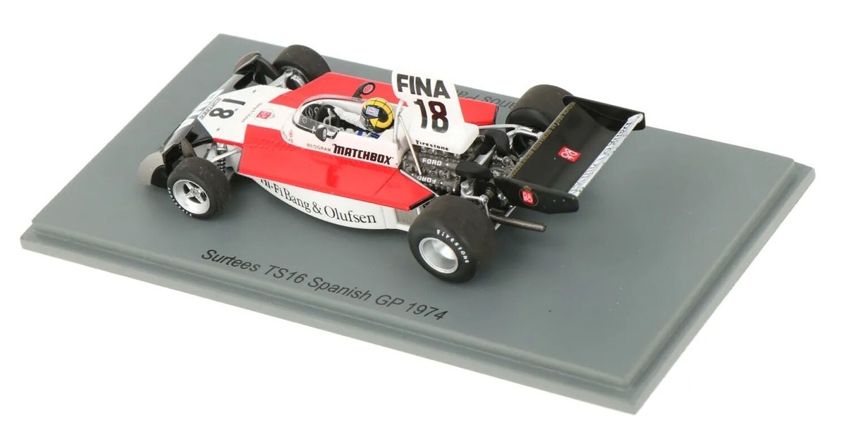 Miniature Spark 1/43 Surtees TS16, Carlos Pace #18, Grand Prix D'Espagne 1974, F1