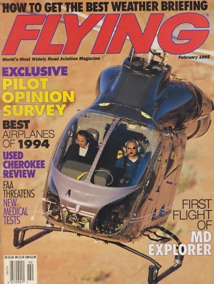 Flying Magazine (Feb 1995) (Zlin 226, Gulfstream G-V, MD Explorer Helicopter)