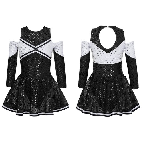 DE Cheer Leader Kostüm Cheerleading Outfit Mädchen mit Pompons Tanzbekleidung - Bild 14 von 31