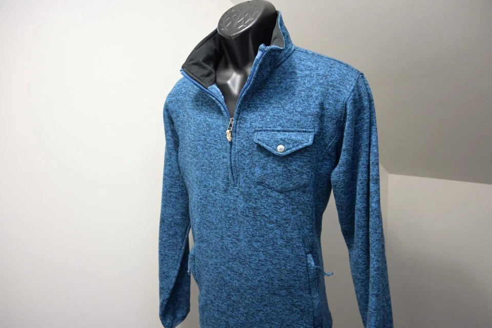 Mountain хаки флисовая куртка 1/4 молнии лагерь треккинг Marled синий размер средний - Изображение 3 из 4