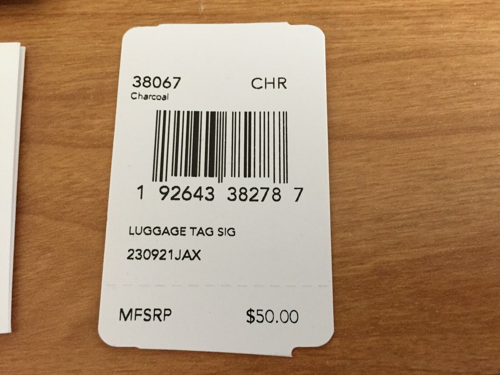 NWT COACH Luggage Tag In Signature Charcoal Canvas MSRP $50