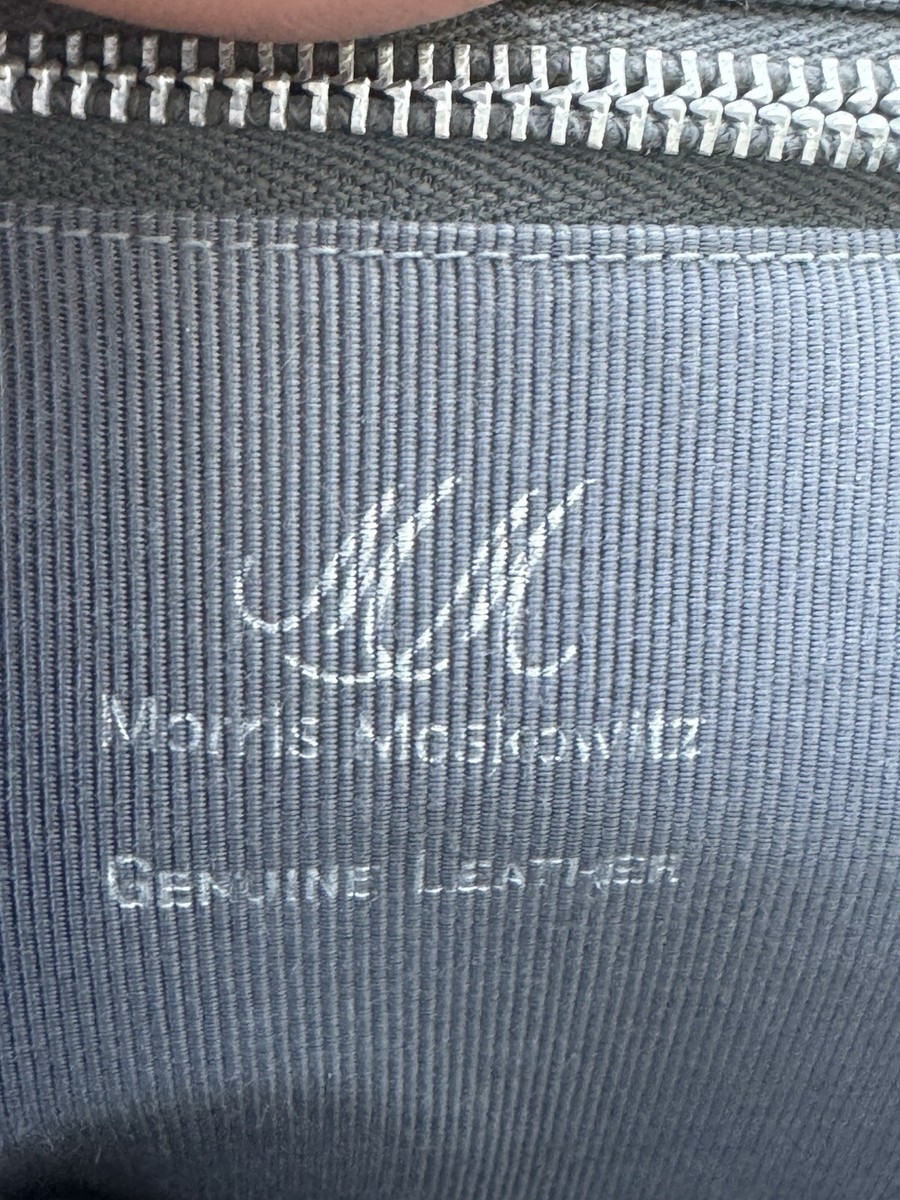 Vintage Morris Moskowitz Grey Leather Purse HandBag Case Travel