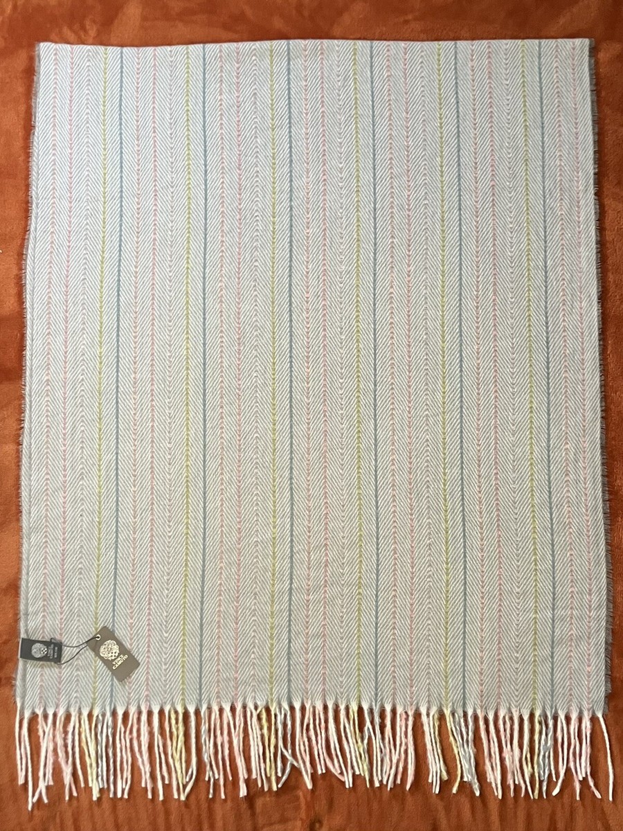 NWT VINCE CAMUTO Scarf Super Soft Grey With Pink Yellow