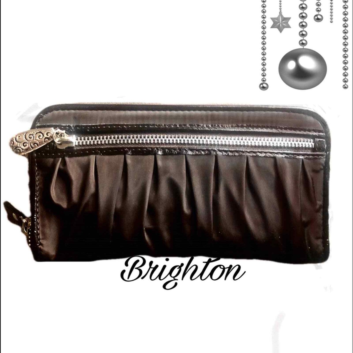 Brighton Brown Nylon With Croc Trim Zippered Wallet | eBay display picture 3