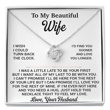 To My Beautiful Wife Necklace, Gift From Husband, Anniversary Gifts For Wife