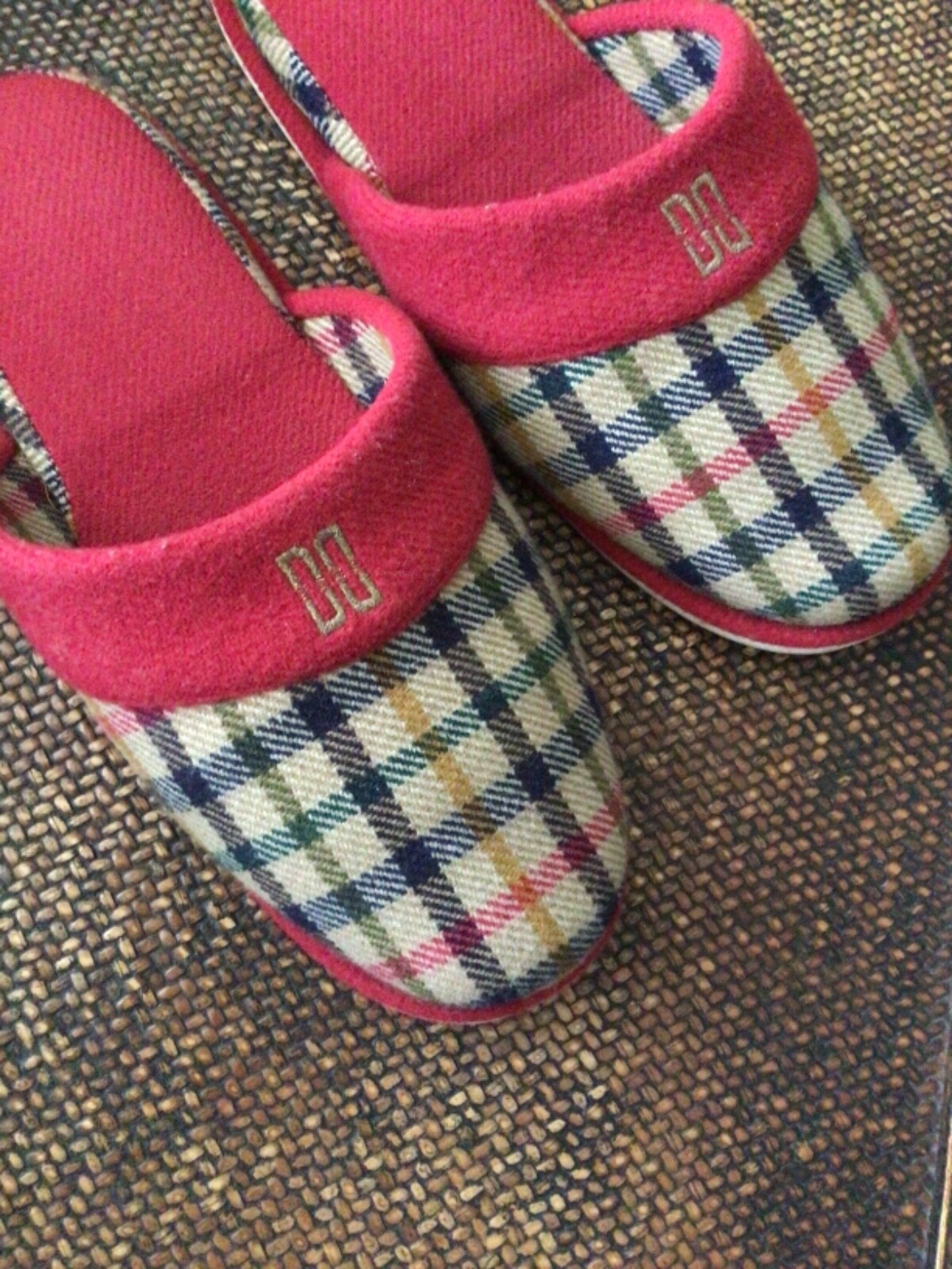 Vtg. DAKS London: Men’s Plaid Slippers Size 27cm (10 1/2") Exc. Cond! image 2