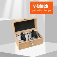 1 Paar Prismenblöcke mit Spannbügel Präzisions Winkelprisma V-Spannblöcke