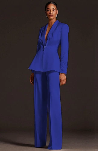 3D Flowers Women's Suits Slim Fit Blazer Beaded Ladies Shawl Lapel Party Outfits - Picture 9 of 30