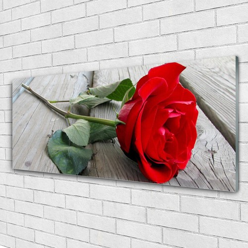 Tableau Sur Verre Tulup 125x50 Cm – Motif Floral Fleurs Rose, Style Moderne