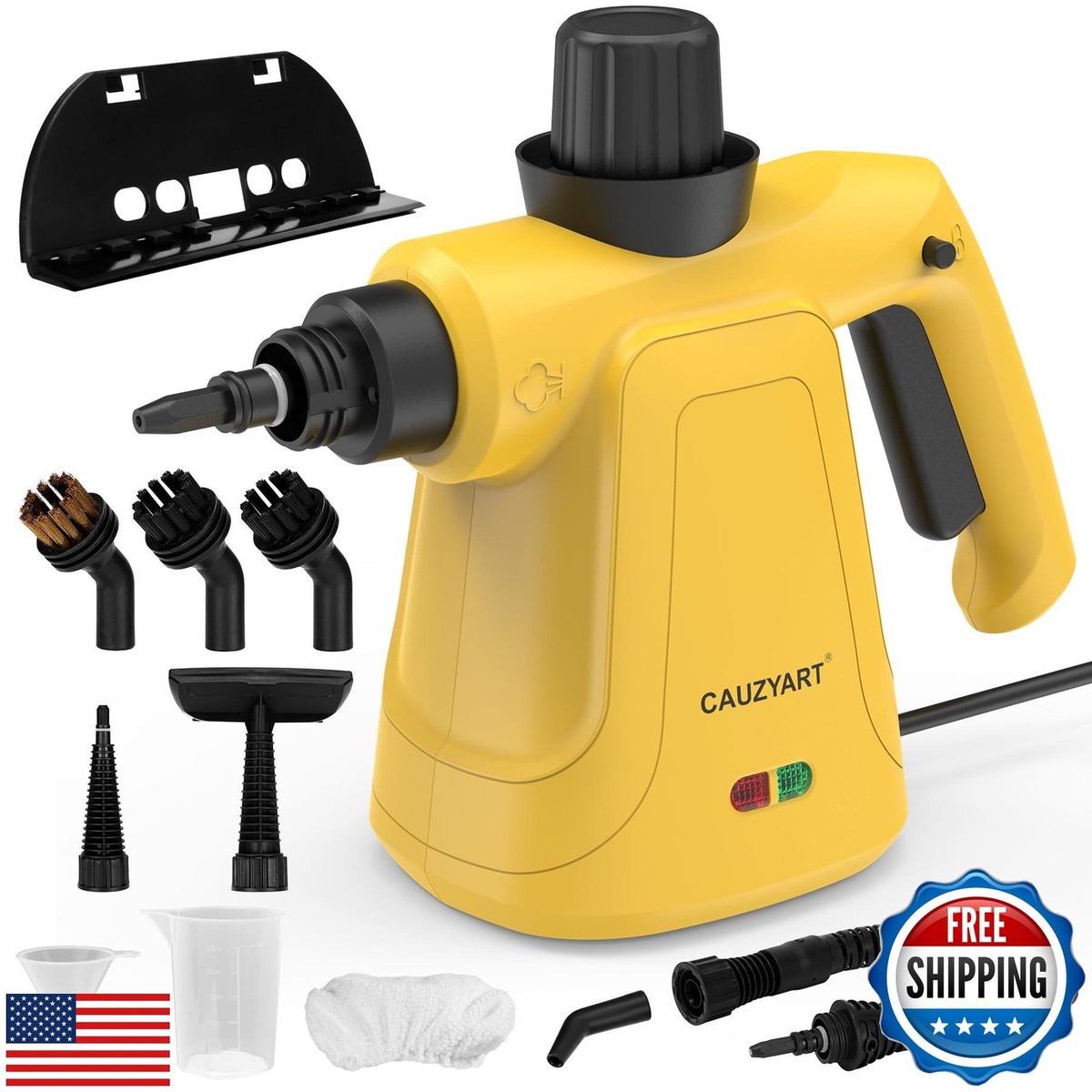 Handheld Pressurized Steam Cleaner - 1200W, Fast Heat-Up, Chemical-Free Cleaning For Bathroom, Kitchen, Car, Grout & Upholstery