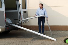 Verladerampe 2485x155 mm aus Aluminium mit Führungsrand klappbar