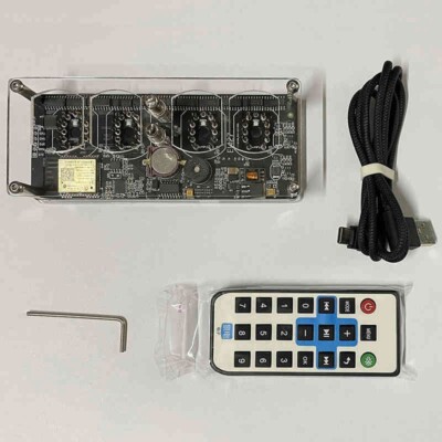 EI427 | QS27 4-Bit Glow Plug-in Type Nixie Tube Clock Base & Speaker&WiFi