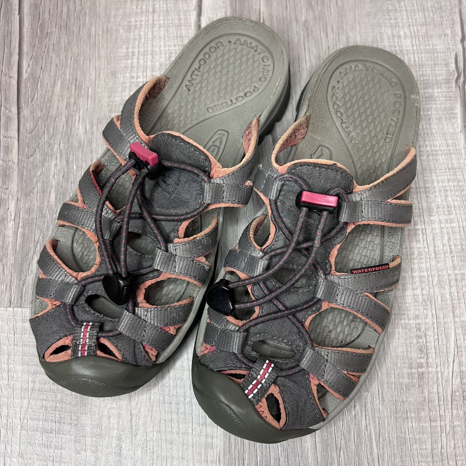 Keen Sandali donna Newport impermeabili slip on mules grigio rosa 6