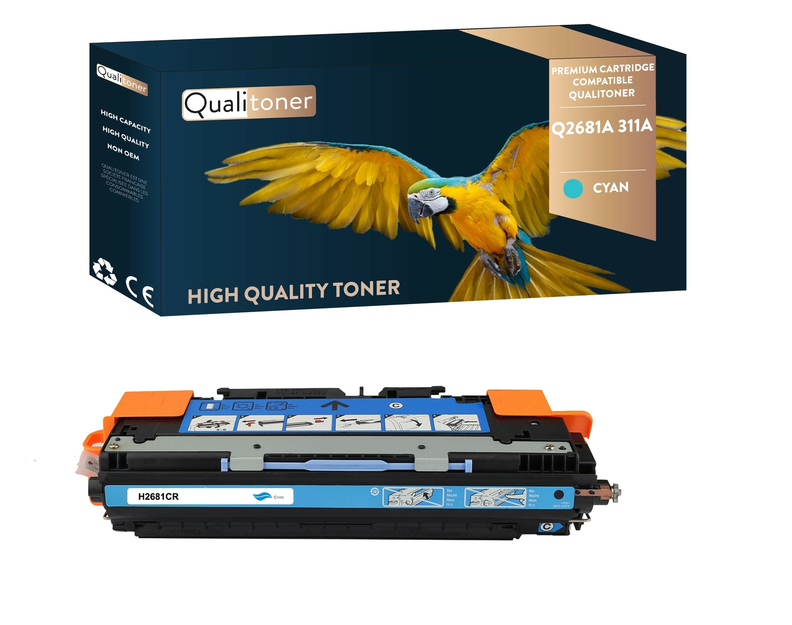 Toner HP Q2681A cyan cartouche laser 311A compatible consommable bureau