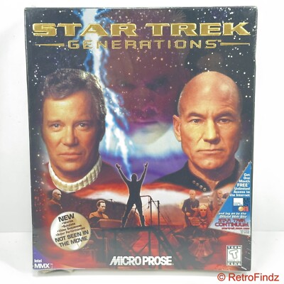 Microprose Star Trek Generations Windows 95 PC CD ROM Software Game 1997 Sealed