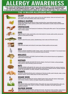 FSA food allergy sign + Food Standards allergen contents food allergy sign (1+1)