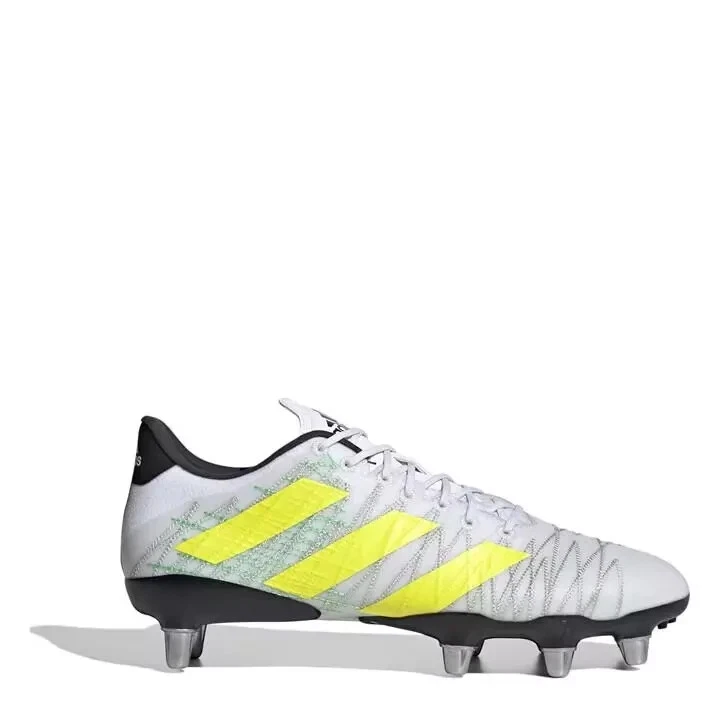 Scarpe da rugby Adidas uomo bianche e gialle Kakari Z.1 SG UK 8 NUOVE