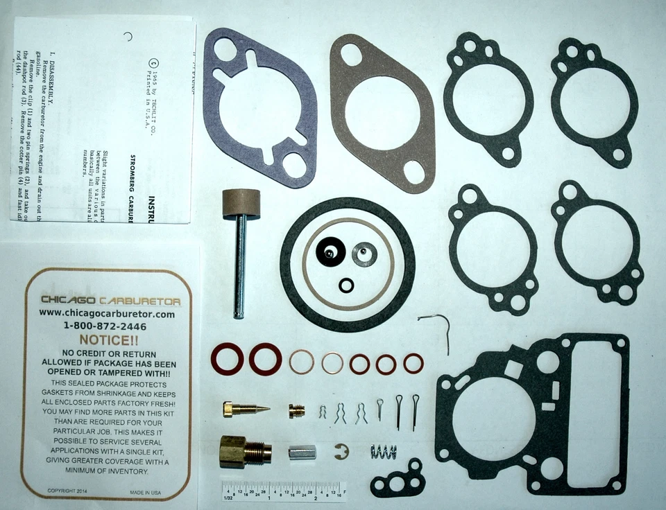 KIT CARBURADOR MOTORES ESSEX TERRAPLANE 6&8 CILINDROS 1932-35 MODELO STROMBERG 1 BARRIL EX22 Foto 2 de 2