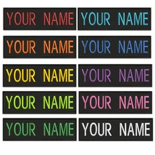 RECTANGULAR CUSTOM EMBROIDERED NAME TAG Hook Backing patch Quality Badge