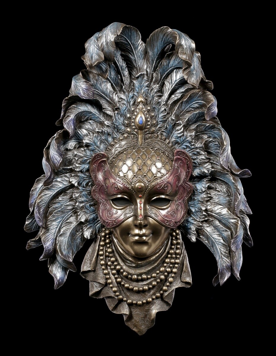 Venetian Mask - Feathers - Veronese Wall Decoration Mask Carnival