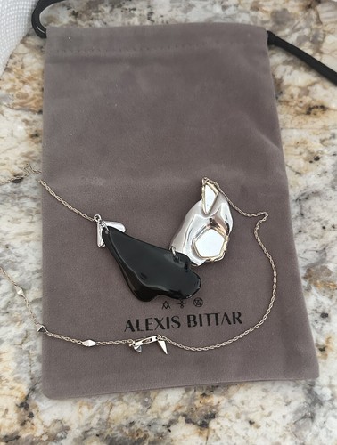 100% Authentic Alexis Bittar Lucite, Stone & Crystal Necklace $245 - Picture 14 of 15