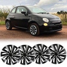 For Fiat 500 15 Set Of 4 Wheel Covers Snap On Hub Caps Fit R15 Tire Steel Rim
