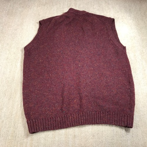 Pendleton Sweater Mens Large Vest Shetland Virgin Wool Red Chunky Casual Adult - Picture 7 of 12