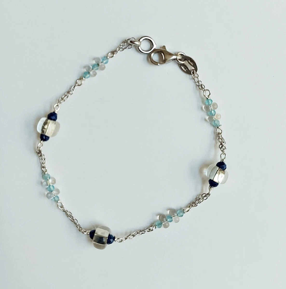 Bracciale Donna In Pietra Naturale Lapislazzuli - 4 Mm Sfaccettate, Elasticizzato, 18 Cm, Con Carta Della Gemma