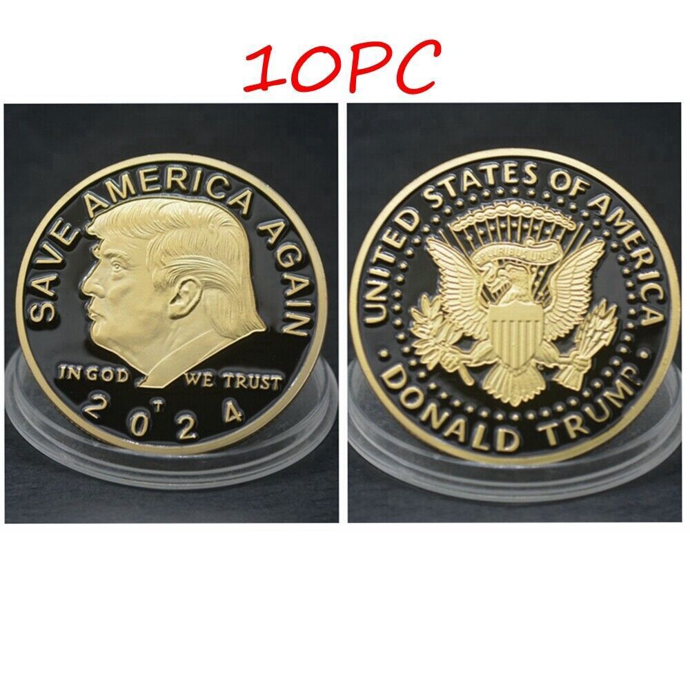 10pc 2024 President Donald Trump EAGLE Commemorative Coin Save America Again