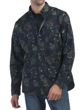 Scotch  Soda Amsterdam Men's Printed Long Sleeve Button Front Shirt Size M NWT