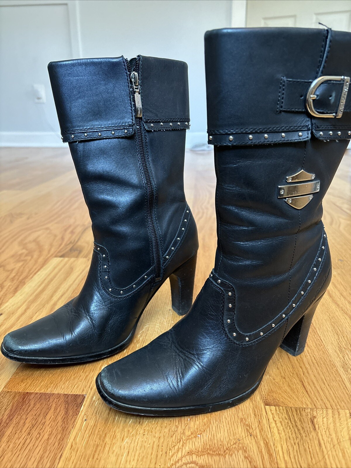 HARLEY DAVIDSON "AVA" BLACK DRESS BOOTS WOMANS 7M D85… - Gem