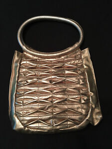 naturalizer handles handbag genuine round leather silver